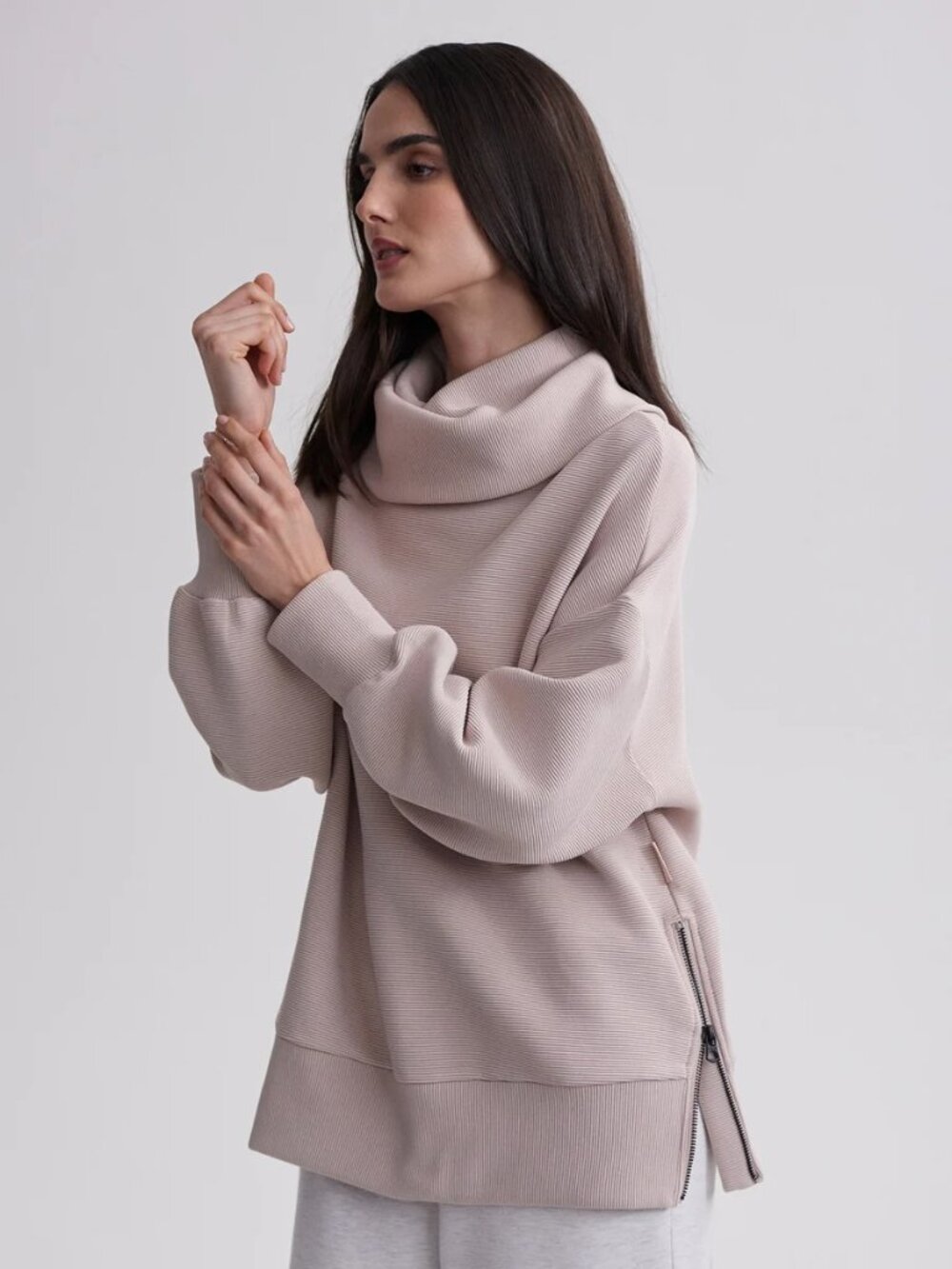 Varley Milton Sweat Small Mushroom